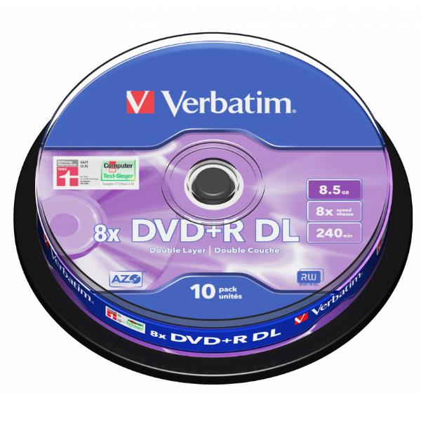 Spindle 10 Dvd+R D.layer 8.5Gb 8X S